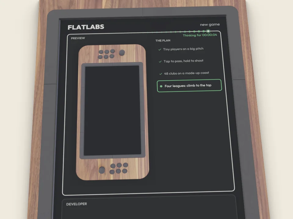 Flatlabs on FLATBOY's screen: the conversation, and the plan being ticked off