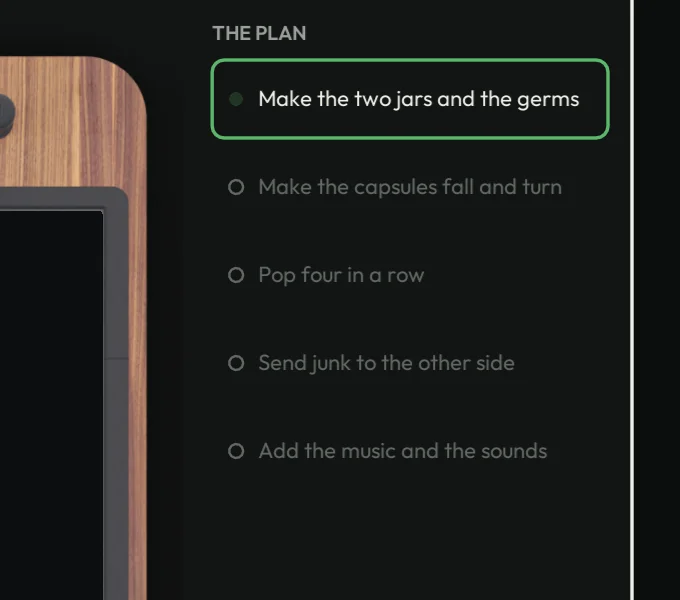 The plan, the first part being made