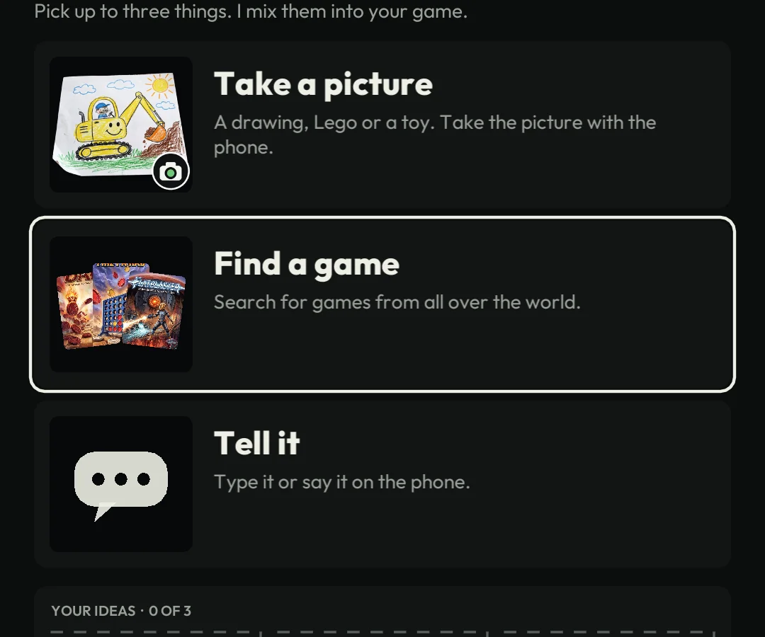 Find a game, picked