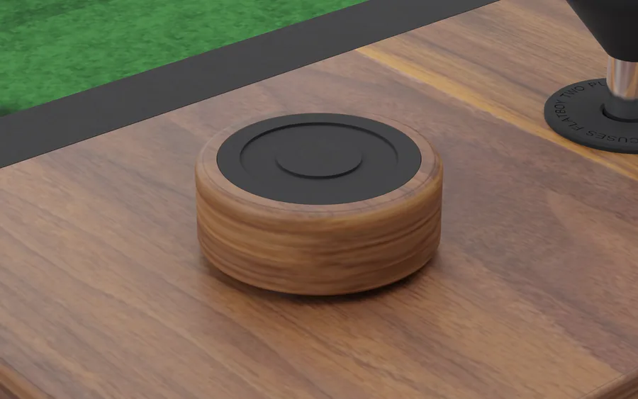 The walnut spinner: render of the FLATBOY table